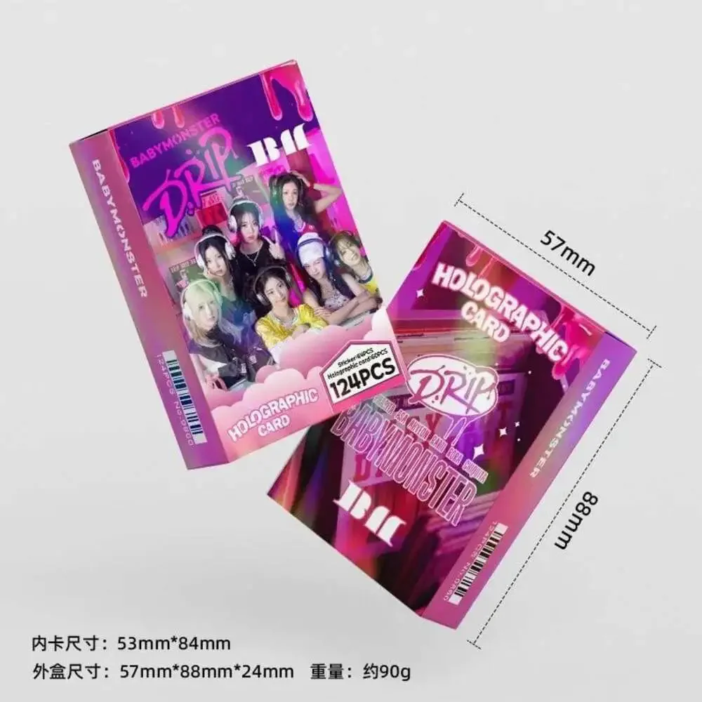 124PCS Korean Babymonster New Album Drip Photo Cards Set - Ahyeon Ruka Asa Rora
